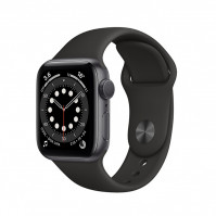 Apple Watch Series 6 44mm GPS Viền Nhôm Xám -Dây Cao Su Đen