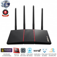 Bộ phát wifi 6 Asus RT-AX55 Màu đen (Chuẩn AX/ AX1800Mbps/ 4 Ăng-ten ngoài/ Wifi Mesh/ 35 User)
