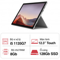 Máy tính xách tay Microsoft Surface Pro 7 Plus (Core i5 1135G7/ 8Gb/ 128GB SSD/ 12.3inch Touch/ Windows 11 Home/ Platinum)