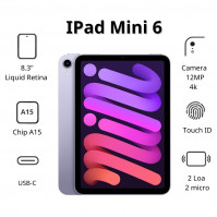 Máy tính bảng Apple IPad mini 6 Cellular (64Gb/ Purple/ MK8E3ZA/A)
