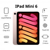 Máy tính bảng Apple IPad mini 6 Wifi (256Gb/ Pink/ MLWR3ZA/A)