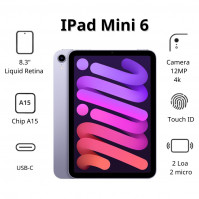 Máy tính bảng Apple IPad mini 6 Wifi (256Gb/ Purple/ MK7X3ZA/A)