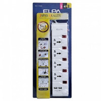 Ổ cắm điện Elpa ESU-VNI43 (4 ổ điện, 5 công tắc, 2 x USB, dài 3m)