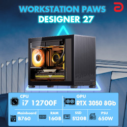 Máy tính PAWS DESIGNER 27 (Core i7/B760/16GB/RTX 3050 8Gb/650W) 