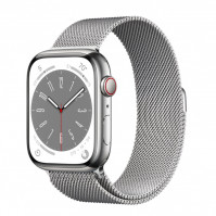 Đồng hồ thông minh Apple Watch Series 8 (45mm/ LTE/ Viền Thép/ Dây Thép/ Silver/ MNKJ3VN/A)