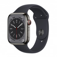 Đồng hồ thông minh Apple Watch Series 8 (45mm/ LTE/ Viền Thép/ Dây Cao Su/ Midnight/ MNKU3VN/A)