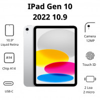 Máy tính bảng Apple IPad Gen 10 2022 10.9 Cellular (64GB/ Silver)