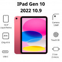 Máy tính bảng Apple IPad Gen 10 2022 10.9 Wifi MPQC3ZA/A (256GB/ Pink)