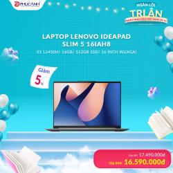 Laptop Lenovo IdeaPad Slim 5 16IAH8 (i5 12450H/ 16GB/ 512GB SSD/ 16 inch WUXGA/ Win11/ Vỏ nhôm/ 3Y)