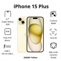 Điện thoại Apple iPhone 15 Plus (6GB/ 256GB/ Yellow)