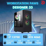 Máy trạm Workstation PAWS DESIGNER 33-I7/32GB/RTX4060