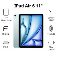 Máy tính bảng Apple IPad Air 6 11inch Wifi (8GB/ 512GB/ Blue)