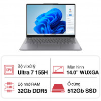 Laptop Lenovo Yoga Slim 7 14IMH9 83CV001UVN (Ultra 7 155H/ 32GB/ 512GB SSD/ 14 inch WUXGA/ Win 11/ Office/ Vỏ nhôm/ 2Y)