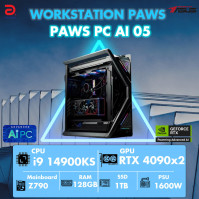 Máy trạm Workstation PAWS AI 05-I9KS/128GB/RTX4090 X2