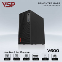 Vỏ máy tính VSP V600 kèm 1 Fan (Mid Tower/ Đen)