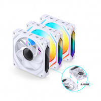 Quạt case JONSBO ZL-120WR (3 IN 1) WHITE infinity REVERSE (Ghép Nối Không Dây, Đào Chiều)