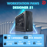 Máy trạm Workstation PAWS DESIGNER 51-I9/32GB/RTX4060TI 16Gb