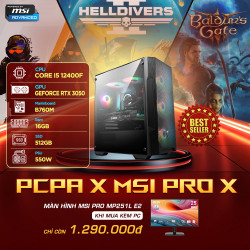 Máy tính PCPA x MSI Pro X (I5 12400F/ 16GB/ 500GB SSD/ RTX 3050 6Gb/550W) 