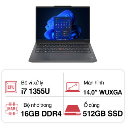 Laptop Lenovo ThinkPad E14 GEN 5 (i7 1355U/ 16GB/ 512GB SSD/ 14 inch WUXGA/ Win11/ Black/ Vỏ nhôm/ 2Y)