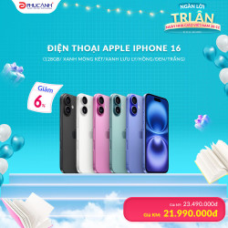 Điện thoại Apple iPhone 16 (128Gb/ Đen)