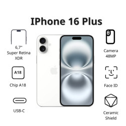 Điện thoại Apple iPhone 16 Plus (512GB/ Trắng)