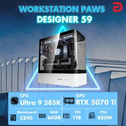 Máy tính PAWS DESIGNER 59 (Core Ultra 9 285K/Z890/64GB/RTX 5070 TI) 