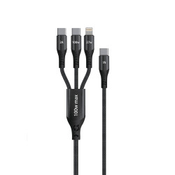 Cáp Bison 3 đầu ra Lightning Type-C 1.2m CB301