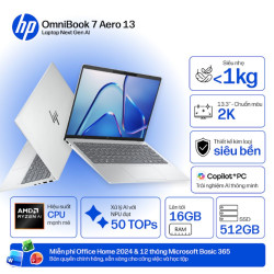Laptop HP OmniBook 7 13-bg1087AU BZ7S1PA (AI 5 340/ 16GB/ 512GB SSD/ 13.3 inch WUXGA/ Win 11/ Office/ Bạc)