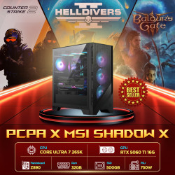 Máy tính PCPA x MSI Shadow X (Core Ultra 7 265K/32GB/RTX 5060TI 16Gb) 