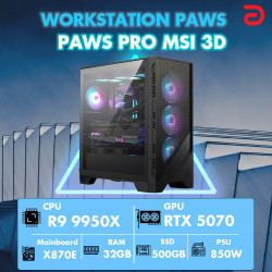 Máy tính PAWS PRO MSI 3D (Ryzen 9 9950X/X870/32GB/RTX 5070 12Gb) 
