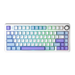 Bàn phím cơ Aula F75 Xanh dương + Trắng + Tím đậm Pink switch