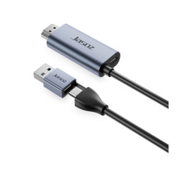 Card ghi hình Video Capture HDMI to USB 3.0/ Type-C live streaming 4K Jasoz T-G190 (Có cổng sạc PD100W)