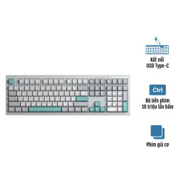 Bàn phím Gaming Aula S102 Xám Be Xanh Ngọc 