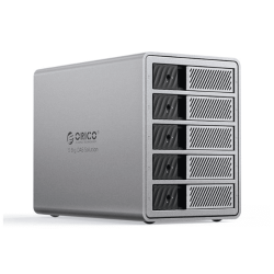 Hộp đựng ổ cứng Orico 9858T3-EU-GY-BP 3.5Inch Thunderbolt 3 40Gbps (5 khe cắm)