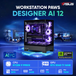 Máy tính PAWS AI Ryzen 9 9950X/X870/64GB/RTX5060TI 16Gb-POWER BY ASUS 
