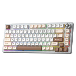 Bàn phím cơ LEOBOG 3 Mode Hi75C PRO Be Trắng Nâu Turquoise switch