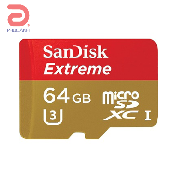Thẻ nhớ Micro SD Extreme Sandisk 64Gb Class 10 (Read/Write: 90/60MB/s)