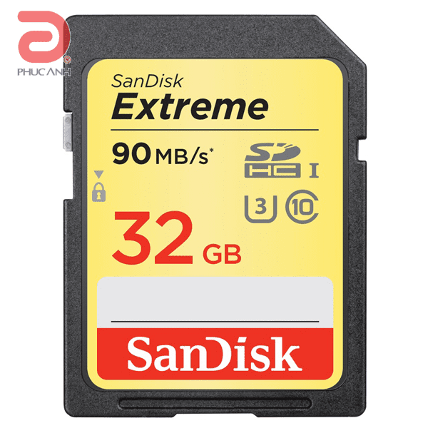 Thẻ nhớ SD Extreme Sandisk 32Gb Class10 (Read/Write:90/40MB/s)