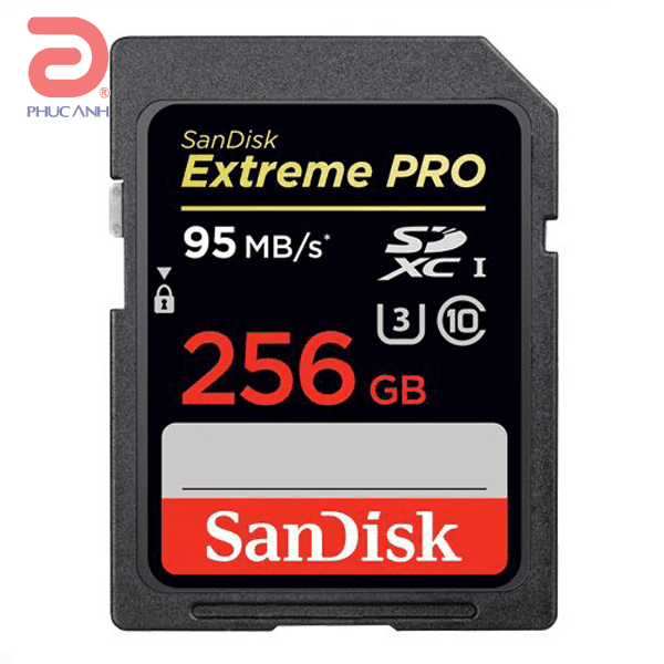 Thẻ nhớ SD Extreme Pro Sandisk 256Gb (Read/Write:95/90MB/s)