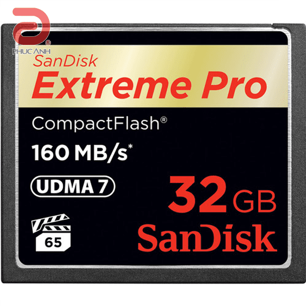 Thẻ nhớ SD CF Extreme Pro Sandisk 32Gb (Read/Write: 160/150MB/s)