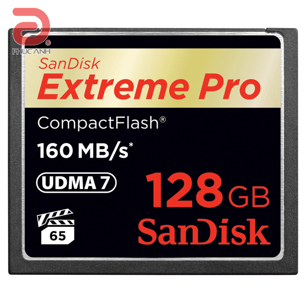 Thẻ nhớ SD CF Extreme Pro Sandisk 128Gb (Read/Write: 160/150MB/s)
