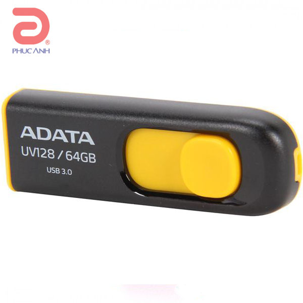 USB Adata UV128 64Gb (Đen Vàng)