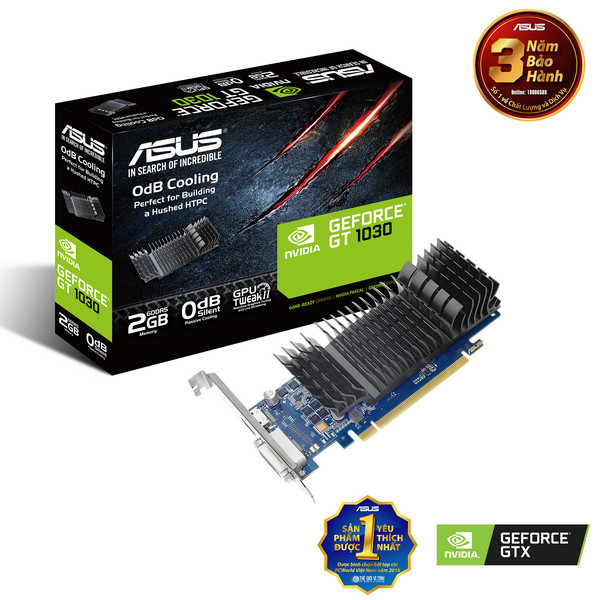 VGA Asus GT1030-SL-2G-BRK (NVIDIA Geforce/ 2Gb/ DDR5/ 64 Bits)
