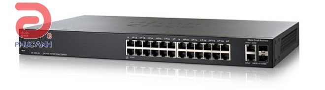 Thiết bị chia mạng Cisco SLM224GT-EU SF200-24 24-Port 10/ 100 Smart Switch