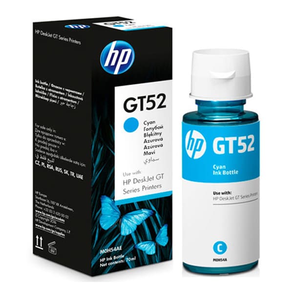 Mực hộp máy in phun HP GT52 (M0H54AA) Cyan - Dùng cho máy in  HP DeskJet GT 5810 All In One Printer L9U63A/ HP DeskJet GT 5820 All in One Printer M2Q28A, Ink Tank 315, Ink Tank 415