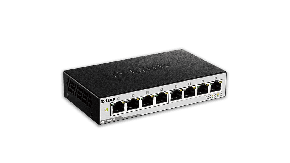 Thiết bị chia mạng Dlink DGS-1100-08 (8 port 10/ 100/ 1000 EasySmart Switch. 8 cổng 10/ 100/ 1000Mbps/ công nghệ tiết kiệm điện 802.3a)