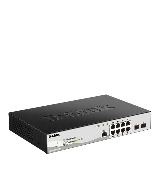 Thiết bị chia mạng Dlink DGS-1210-10P POE (08-port UTP 10/ 100/ 1000Mbps PoE/ 2 Slot SFP (Mini-GBIC) Gigabit Switch)