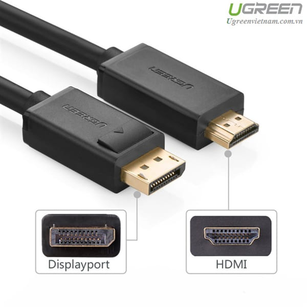 Cáp chuyển Ugreen 10203 Displayport sang HDMI 3m