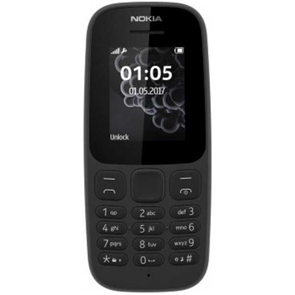 Nokia N105 Dual Sim 2017 (Black)- 1.8Inch/ 2 Sim