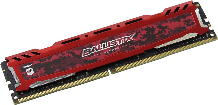 RAM Crucial Ballistix Sport LT Red 16Gb DDR4-2666- BLS16G4D26BFSE